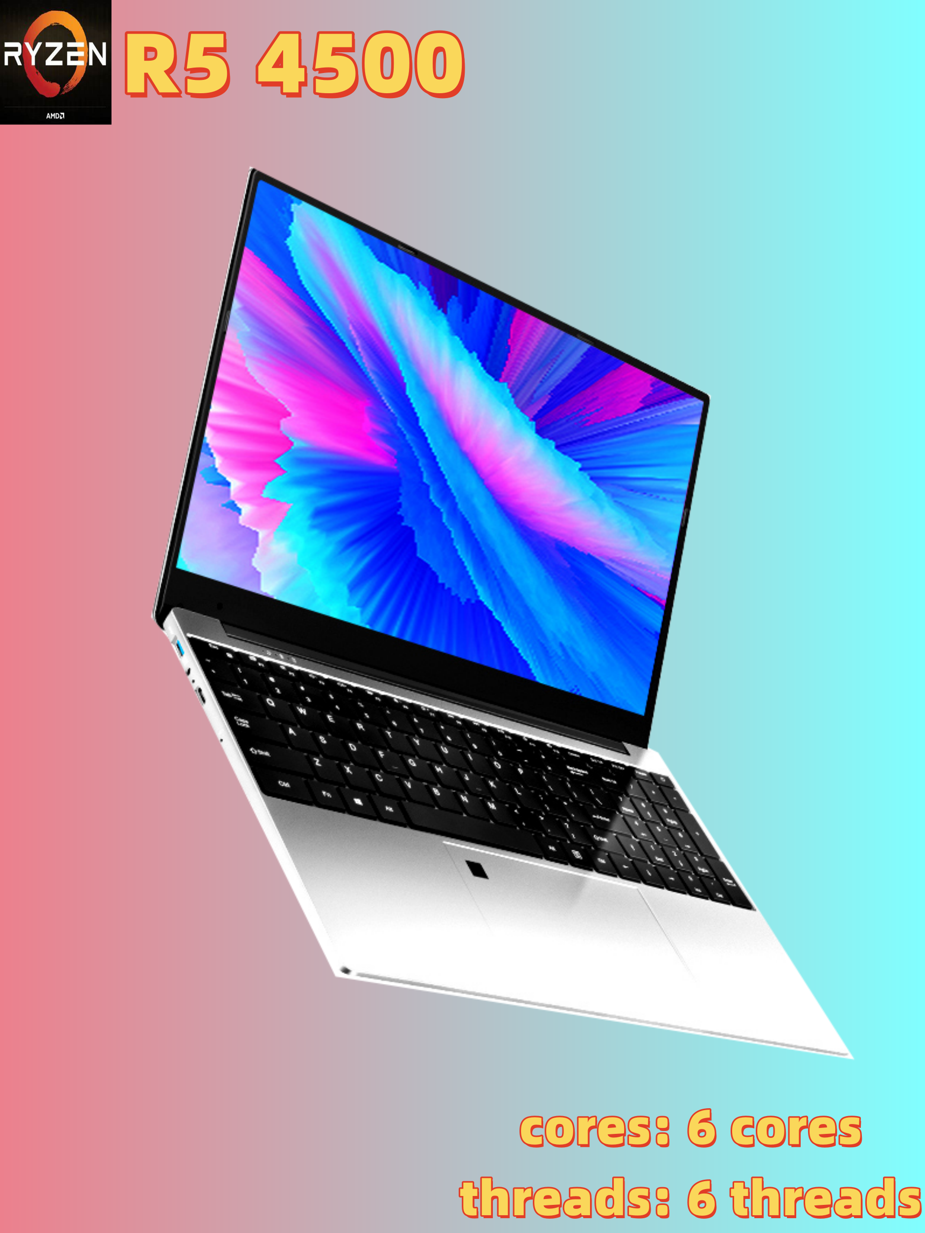 AMD Ryzen series r5 4500U, 15.6 inch