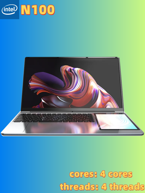 intel N100 Efficient office dual screen laptop 15.6inch